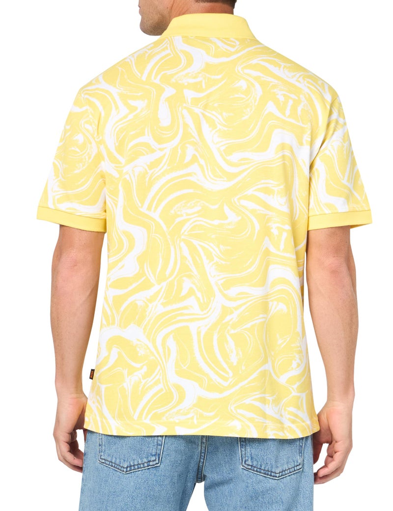 BOSS Printed Cotton Short Sleeve Polo Shirt - Image 3
