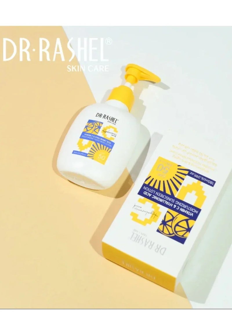 DR. RASHEL Vitamin C Hyaluronic Acid Moisturizing SPF 50+ Sunscreen Lotion 