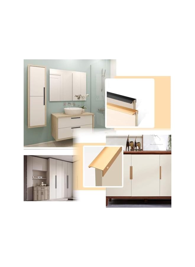 PROMASS 10 Pack Modern Style Finger Edge Pull Furniture DrawerHandles Hidden Cabinet Kitchen Drawer Handles Knobs,Black 150mm - Image 5