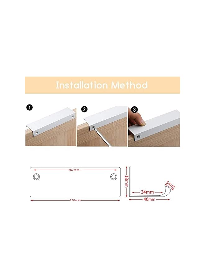 PROMASS 10 Pack Modern Style Finger Edge Pull Furniture DrawerHandles Hidden Cabinet Kitchen Drawer Handles Knobs,Black 150mm - Image 3