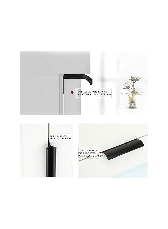 PROMASS 10 Pack Modern Style Finger Edge Pull Furniture DrawerHandles Hidden Cabinet Kitchen Drawer Handles Knobs,Black 150mm - Image 4