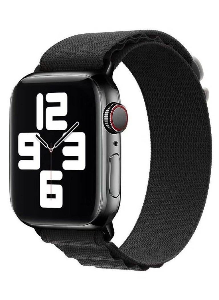 Generic - Apple Watch Band Alpine Loop Band 38Mm 40Mm 41Mm Women Men Adjustable With Metal G-Hook Strap For iWatch Series 7/SE/6/5/4/3/2/1 Black - Image 1