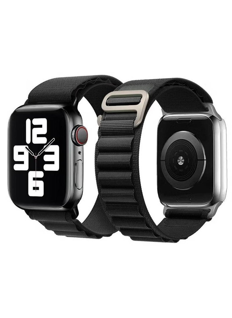 Generic - Apple Watch Band Alpine Loop Band 38Mm 40Mm 41Mm Women Men Adjustable With Metal G-Hook Strap For iWatch Series 7/SE/6/5/4/3/2/1 Black - Image 1