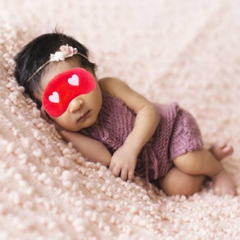 Vav Baby Baby Sleep Mask Red 2 Hearts - Image 5