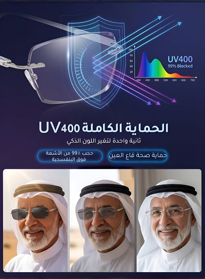 نظارات قراءة ذكية متغيرة اللون مع تكبير تلقائي - Image 3