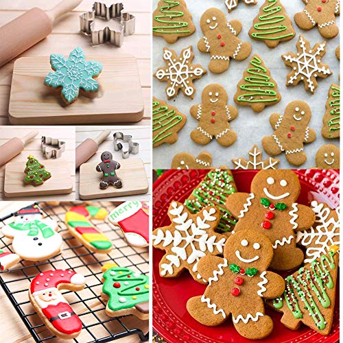 SOSOHOME Christmas Cookie Cutter Set - 5 Piece Holiday Cookies Molds - Snowman, Christmas Tree, Gingerbread Man, Candy Cane, Snowflake - Image 5