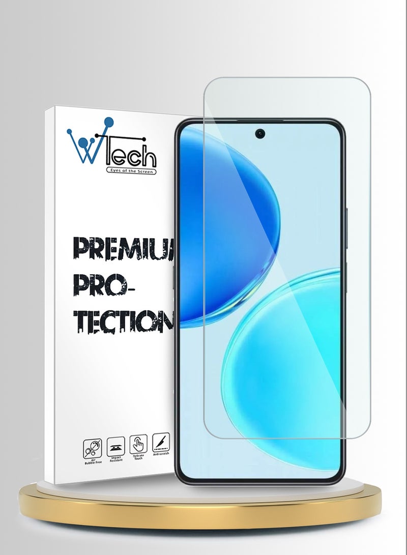 دبليو تيك واقي شاشة زجاجي مقسّى مقوى 9H 2.5D من سلسلة WTech Premium بحواف منحنية لهاتف Honor X8d 4G 2025 (MSG9CN) - شفاف - Image 1