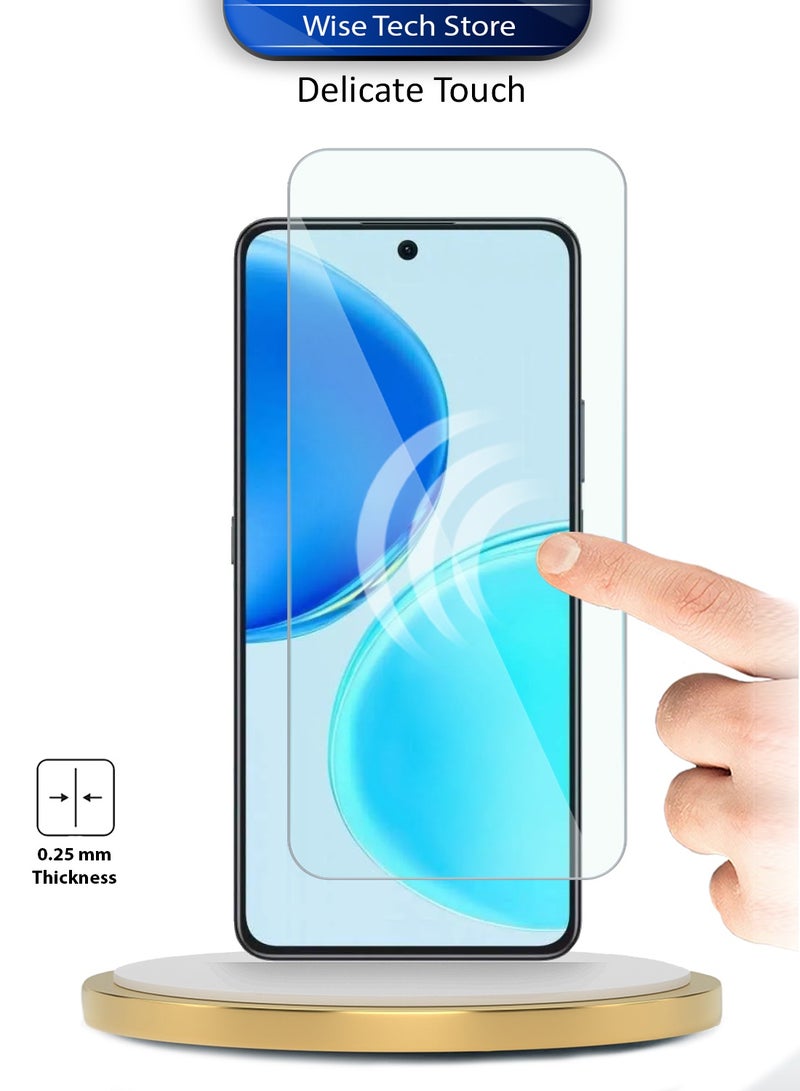 دبليو تيك واقي شاشة زجاجي مقسّى مقوى 9H 2.5D من سلسلة WTech Premium بحواف منحنية لهاتف Honor X8d 4G 2025 (MSG9CN) - شفاف - Image 4