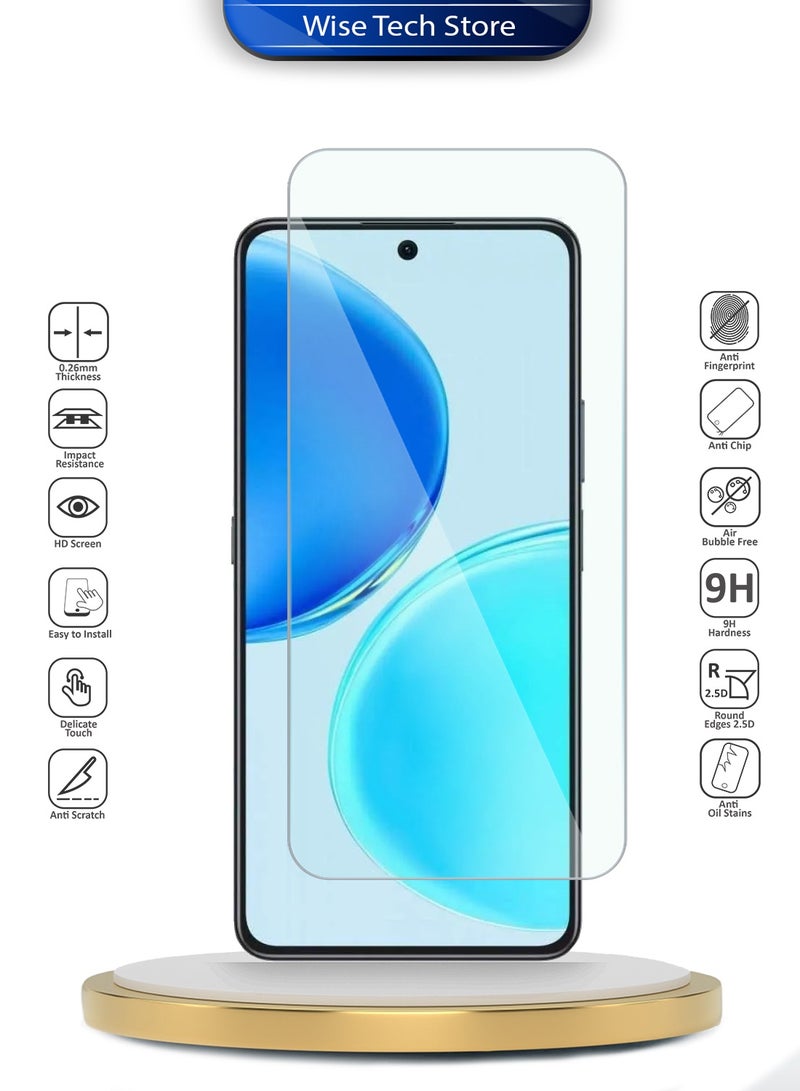 دبليو تيك واقي شاشة زجاجي مقسّى مقوى 9H 2.5D من سلسلة WTech Premium بحواف منحنية لهاتف Honor X8d 4G 2025 (MSG9CN) - شفاف - Image 2