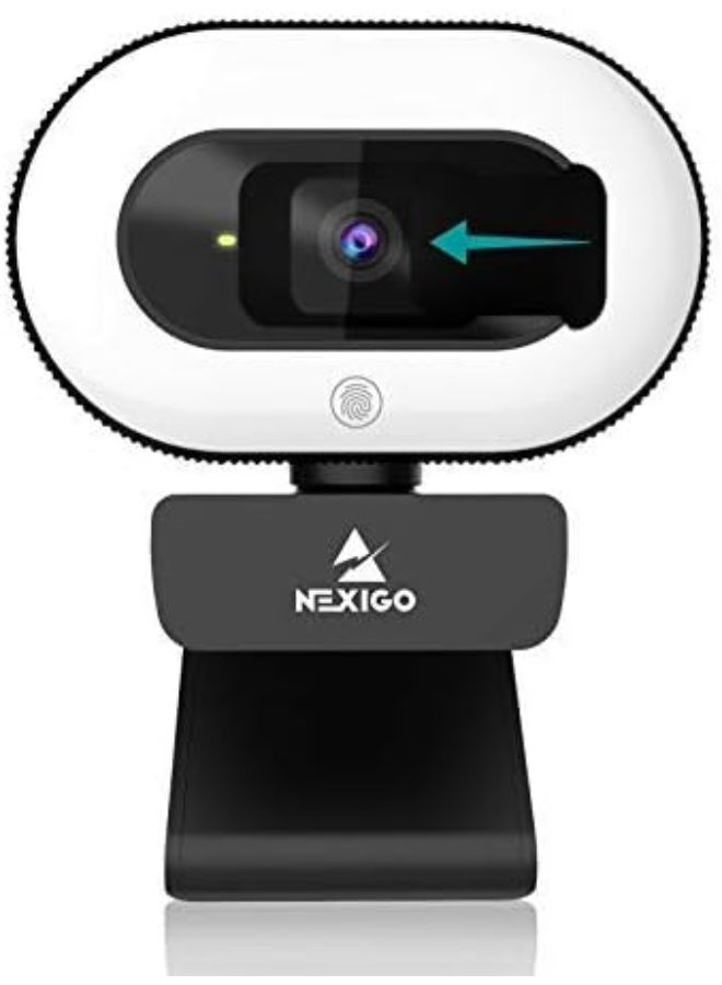 NexiGo StreamCam N930E with Software, 1080P Webcam with Ring Light and Privacy Cover, Auto-Focus, Plug and Play, Web Camera for Online Learning, Zoom Meeting Skype Teams, PC Mac Laptop Desktop - Image 1