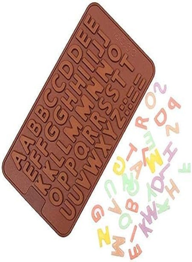 LEGACYCART 1PCS Silicone English Alphabet Mould, Non-Stick Chocolate Moulds, Baking Mold, Handmade Wax Resin Moulds, DIY Cake Topper Gummy Sugarpaste Candy Wax Melts Decoration, Brown - Image 1