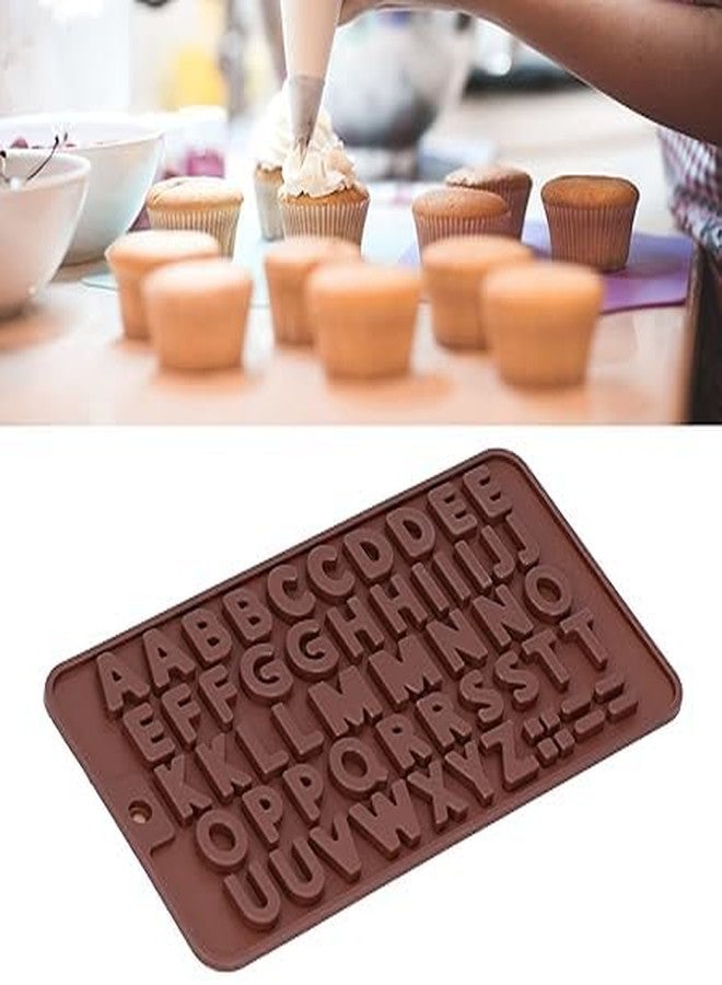 LEGACYCART 1PCS Silicone English Alphabet Mould, Non-Stick Chocolate Moulds, Baking Mold, Handmade Wax Resin Moulds, DIY Cake Topper Gummy Sugarpaste Candy Wax Melts Decoration, Brown - Image 5