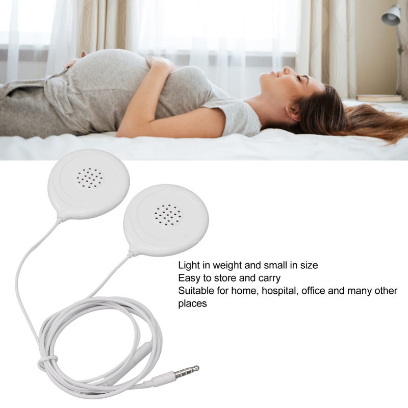 ZERONE Prenatal Belly Headphone, Baby Heartbeat Monitor Pregnancy Prenatal Belly Speakers Music Splitter 12 Sticker Prenatal Belly Headphone Pregnancy Headphone for Women Mother White - Image 4