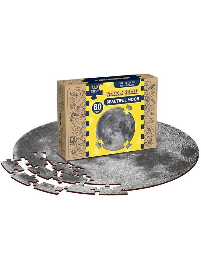 Webby Wooden Moon Jigsaw Puzzle, 60 Pcs, Multicolor - Image 2
