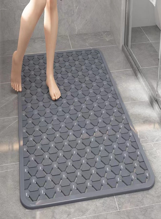 Kutis Non Slip Bath Mat Toilet Floor Mat Bathroom Bathtub Mat with Suction Cups  PVC Grey 36 X 67 cm. - Image 2