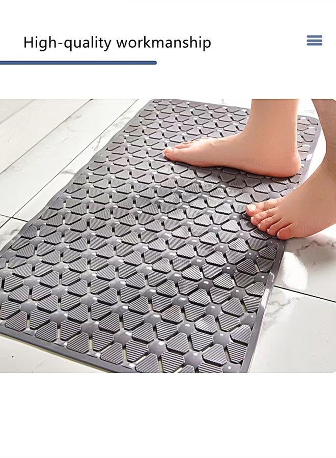 Kutis Non Slip Bath Mat Toilet Floor Mat Bathroom Bathtub Mat with Suction Cups  PVC Grey 36 X 67 cm. - Image 3