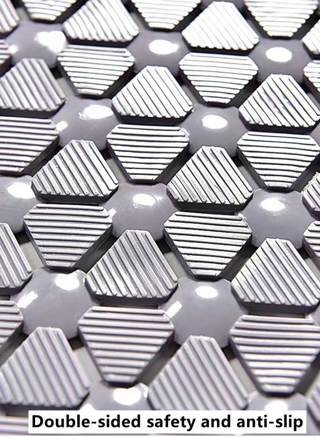 Kutis Non Slip Bath Mat Toilet Floor Mat Bathroom Bathtub Mat with Suction Cups  PVC Grey 36 X 67 cm. - Image 4