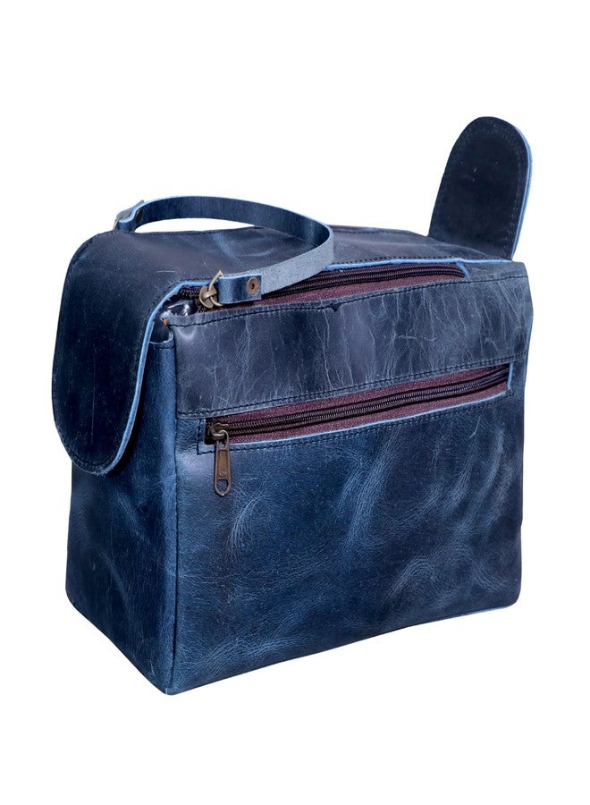 PRASTARA Leather Toiletry Bag for Men, Travel Essentials Shaving Dopp Kit Bathroom Shower Toiletries Organizer, Cosmetic Make up Bag for Women (Navy Blue) - Image 1