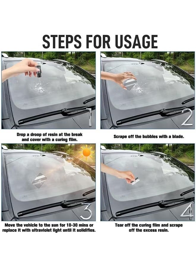 RAYHONG Car Windshield Crack Repair Kit, 20ml Multi-Functional Adhesive Fluid, Glass Crack Care Agent, Fixes Windshield Cracks/Chips/Scratches - Image 2