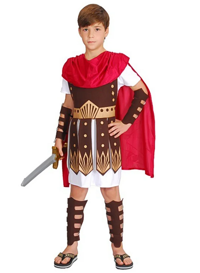 Little Surprise Box, Brown Gladiator, Kids Halloween Costume Fancy Dress Up-7-9Y