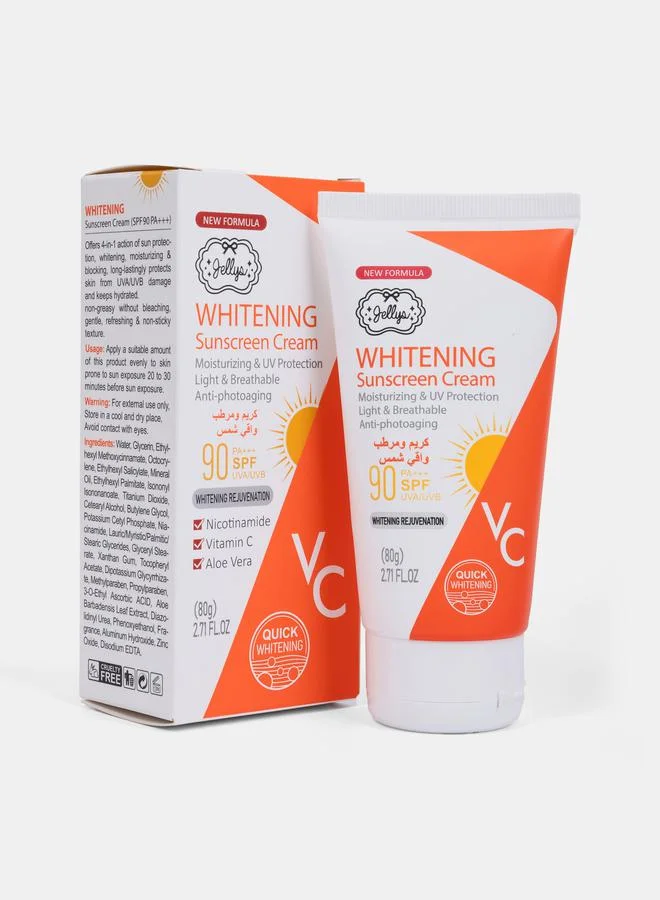 جيليز Moisturizing & UV Protection Whitening Sunscreen Cream, 80g