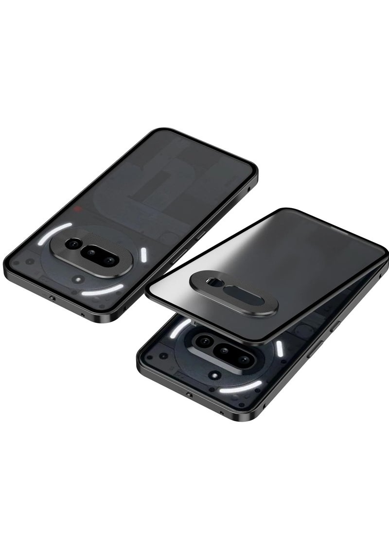 General Metal Frame Case Compatible with Nothing Phone 3A (2025), Elastic Buckle Frosted Backboard and PC Backboard Metal Frame, Anti Shock and Anti Fall Cover for Nothing Phone 3A  - Image 1