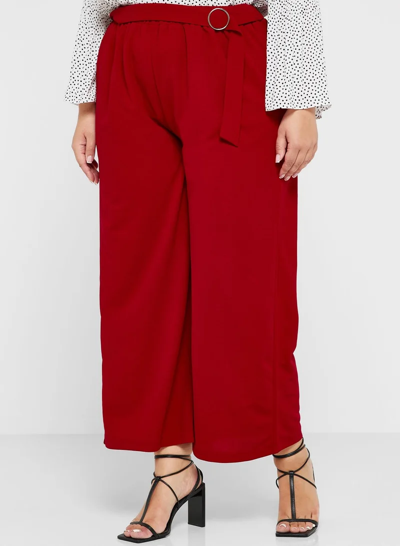Ella Plus Belted Detail Flared Pants