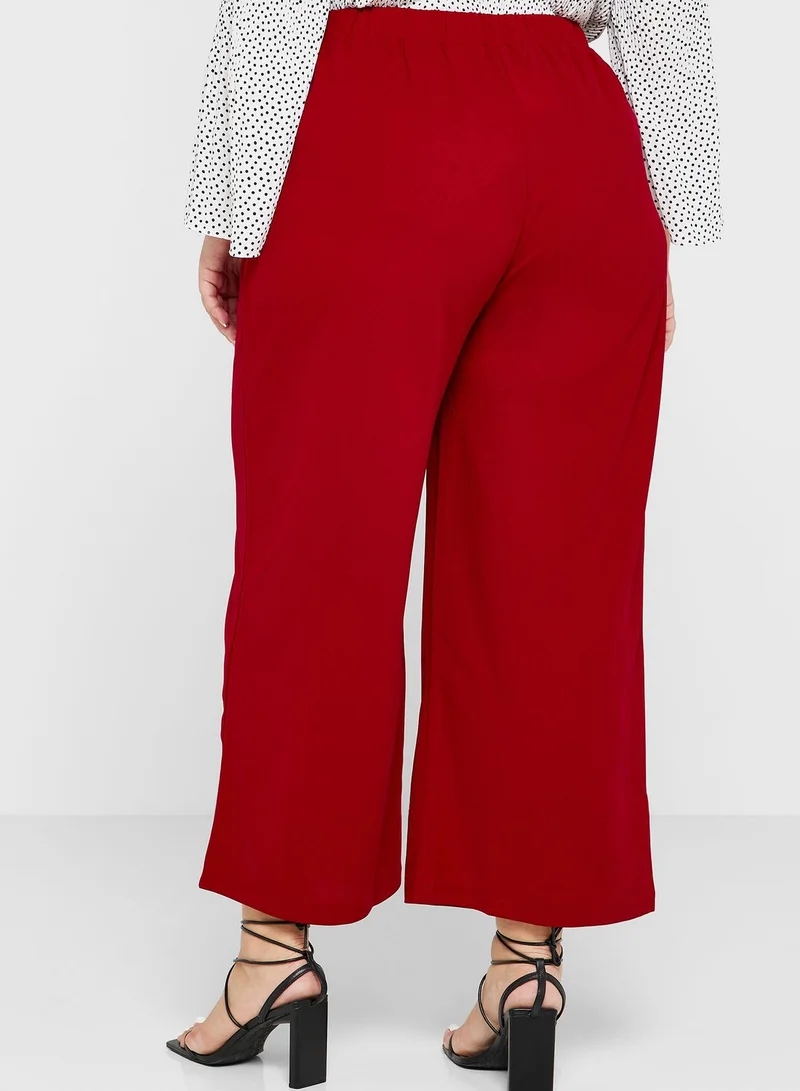 Ella Plus Belted Detail Flared Pants