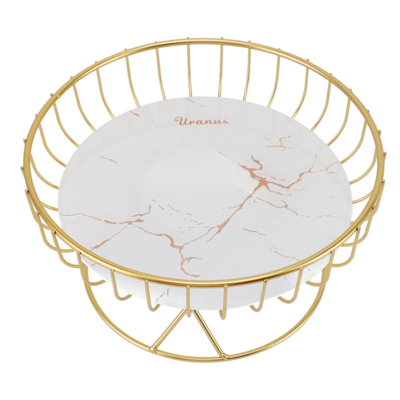 Round Wire Fruit Holder: Large Capacity Hollow Design Metal Fruit Bowl - Rust Resistant Durable Metal Fruit Basket for Kitchen Counter Dining Table - Image 4