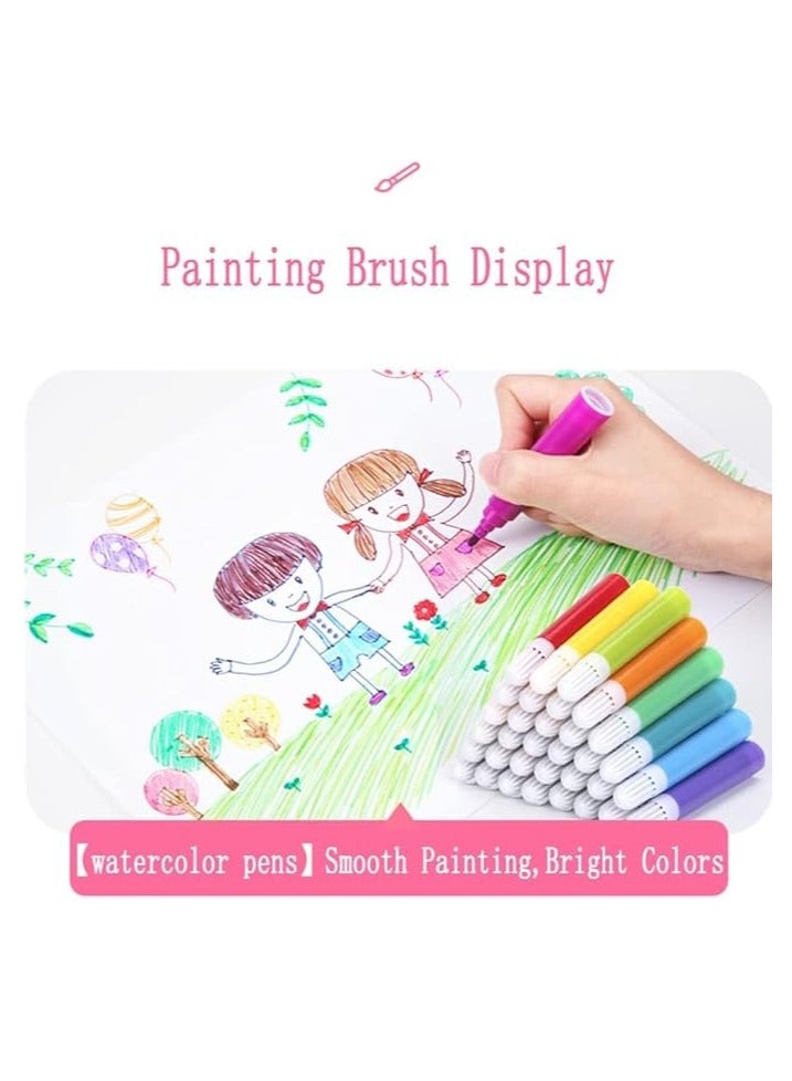 مجموعة رسم فنية مكونة من 208 قطعة، هدايا فنية للبنات والأولاد والمراهقين، حقيبة أدوات فنية مع حامل ثلاثي الطي مزدوج الجوانب، أقلام ألوان مائية، ألوان باستيل زيتية، أقلام تلوين، أقلام رصاص ملونة (وردي) - Image 3