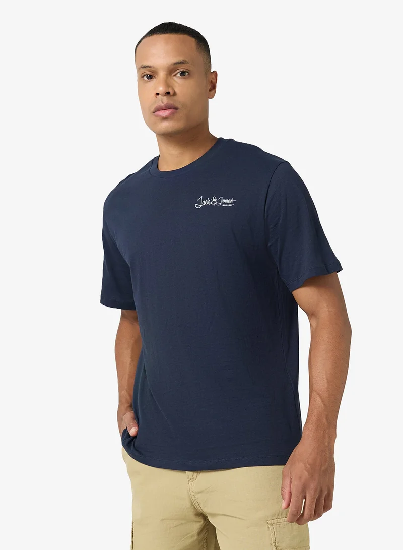 JACK & JONES Text Print Regular Fit T-Shirt