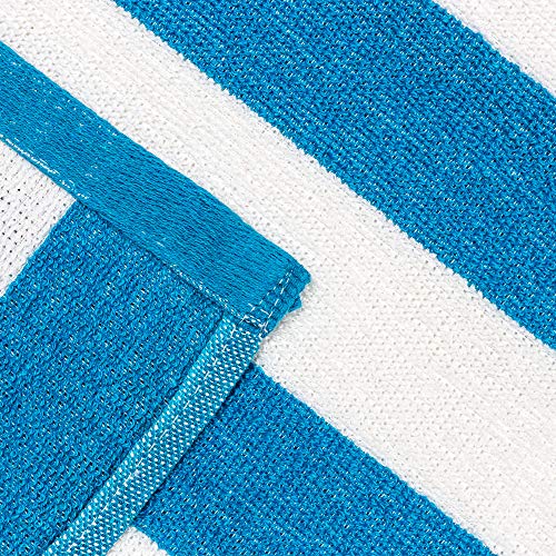 Beachland Classic Cabana Stripe Beach Towel - 30 x 60 inch - Soft Cotton Terry Resort Style Perfect for Beach and Pool (Royal-Mint-Tur, 6 Pack) - Image 3