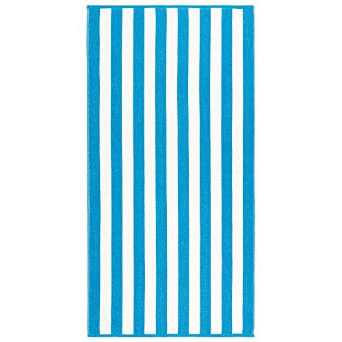Beachland Classic Cabana Stripe Beach Towel - 30 x 60 inch - Soft Cotton Terry Resort Style Perfect for Beach and Pool (Royal-Mint-Tur, 6 Pack) - Image 4
