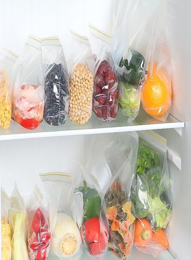 ODMART Reusable Food Storage Bags with Double Zip Closure | Thick Plastic Refrigerator & Freezer Storage Pouches for Vegetables, Fruits & Kitchen Organization 27x28CM (Pack of 15) - Image 3