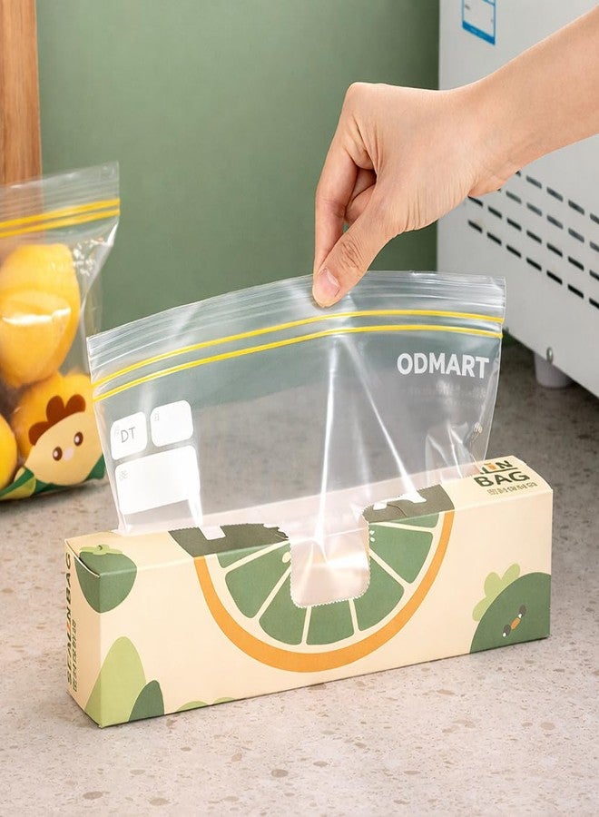 ODMART Reusable Food Storage Bags with Double Zip Closure | Thick Plastic Refrigerator & Freezer Storage Pouches for Vegetables, Fruits & Kitchen Organization 27x28CM (Pack of 15) - Image 5
