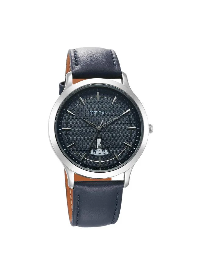 تيتان Men's Leather Analog Watch 1825SL14 - 40 mm