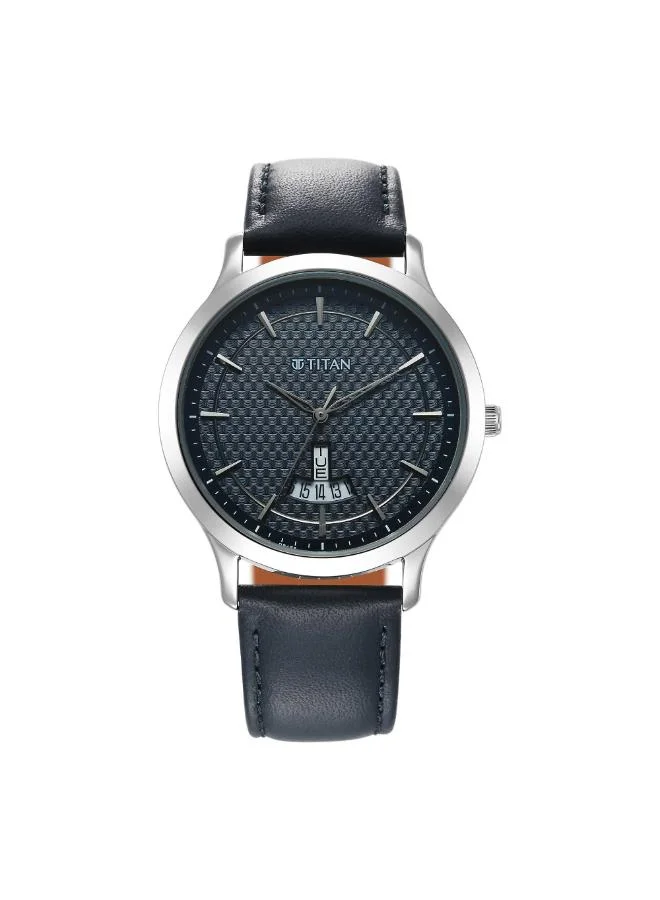تيتان Men's Leather Analog Watch 1825SL14 - 40 mm