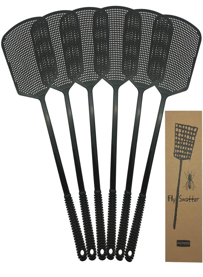 MUTOOZ Fly Swatters Multi Pack - Fly Swatter Plastic with Heavy Duty Thick Grip, Black 6 Pack