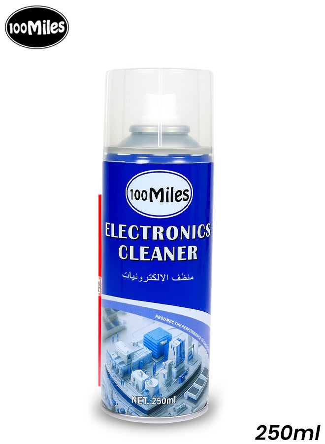 100Miles Electronics Cleaner Spray, 250ml - Multi-Purpose Electrical Equipment Contact Cleaner for Circuit Boards, Audio-Visual Devices, Automotive Electrical Systems, Resumes Performance - Image 1