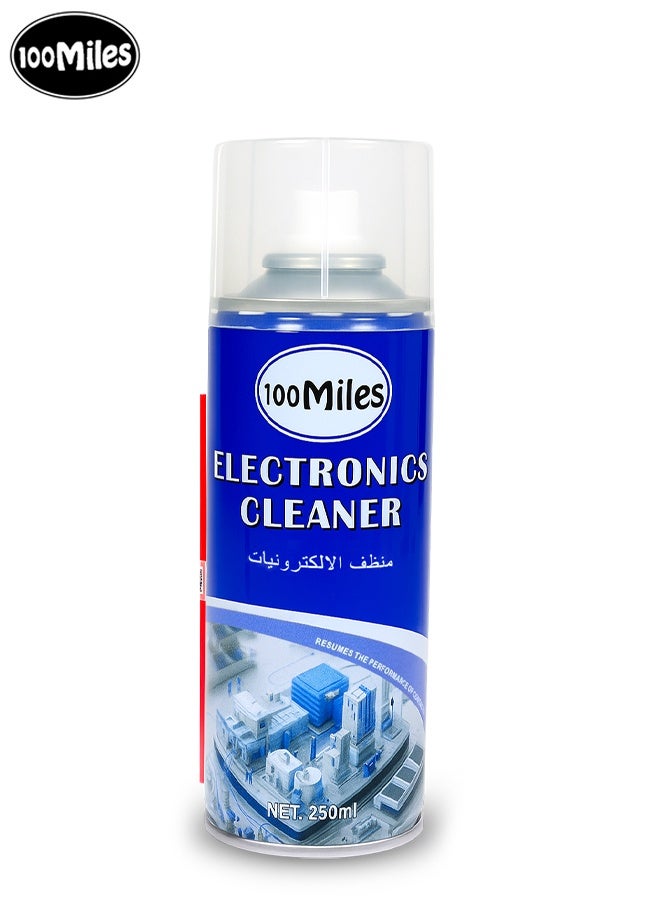 100Miles Electronics Cleaner Spray, 250ml - Multi-Purpose Electrical Equipment Contact Cleaner for Circuit Boards, Audio-Visual Devices, Automotive Electrical Systems, Resumes Performance - Image 2