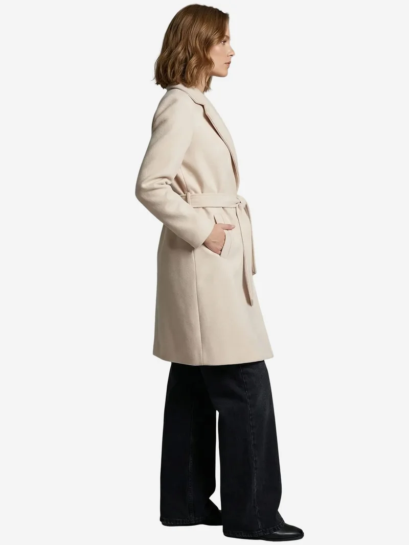 Big Dart BDART Belted Midi Coat with Jacket Collar
