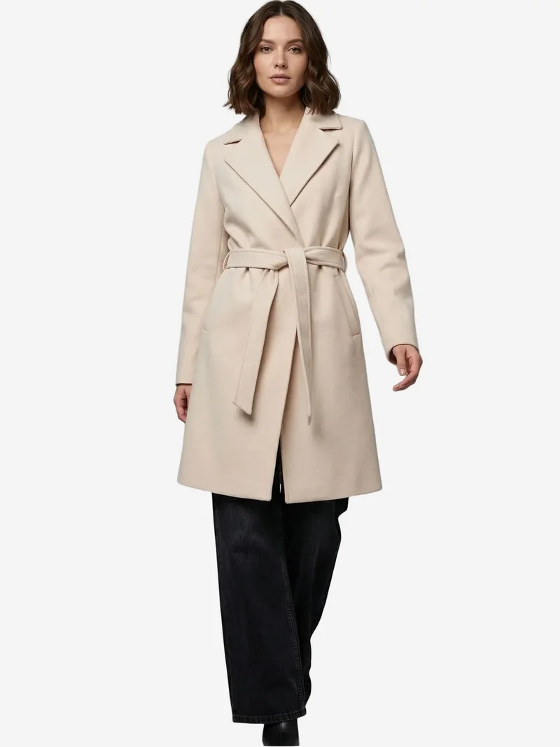 Big Dart BDART Belted Midi Coat with Jacket Collar