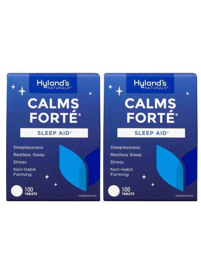 Hyland's Calms Forte' Sleep Aid Tablets, Natural Relief of Nervous Tension and Occasional Sleeplessness, 100 Count (Pack of 2) - Image 1