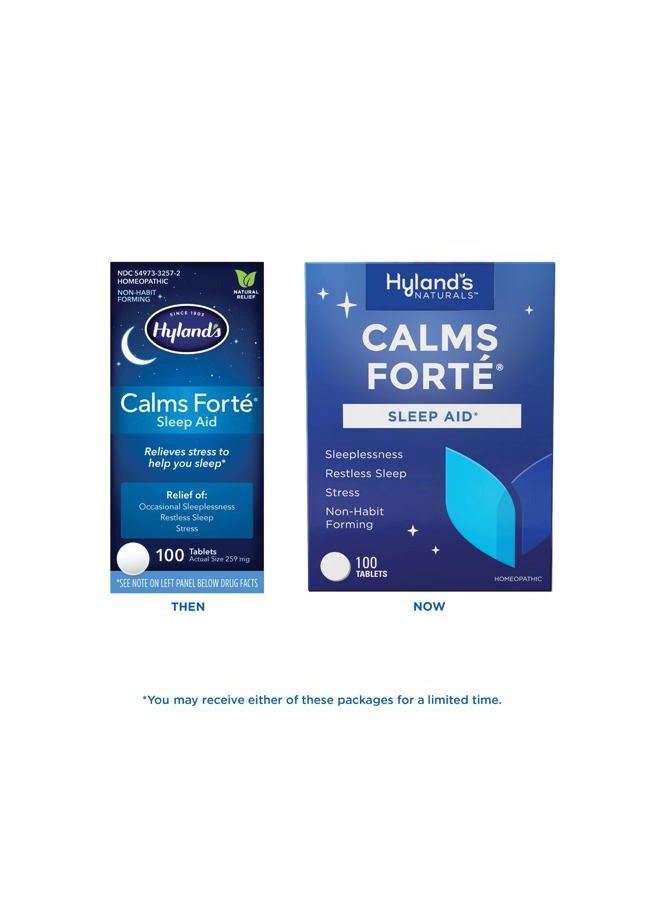 Hyland's Calms Forte' Sleep Aid Tablets, Natural Relief of Nervous Tension and Occasional Sleeplessness, 100 Count (Pack of 2) - Image 2