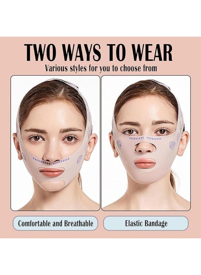 V Line lifting Mask Strap: Reusable V Line lifting Mask - Face Lift Belt for Women (Pink) - Image 5