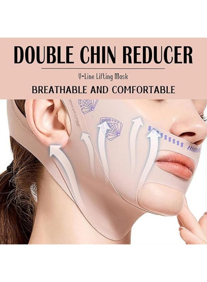 V Line lifting Mask Strap: Reusable V Line lifting Mask - Face Lift Belt for Women (Pink) - Image 4