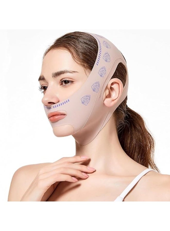 V Line lifting Mask Strap: Reusable V Line lifting Mask - Face Lift Belt for Women (Pink) - Image 1