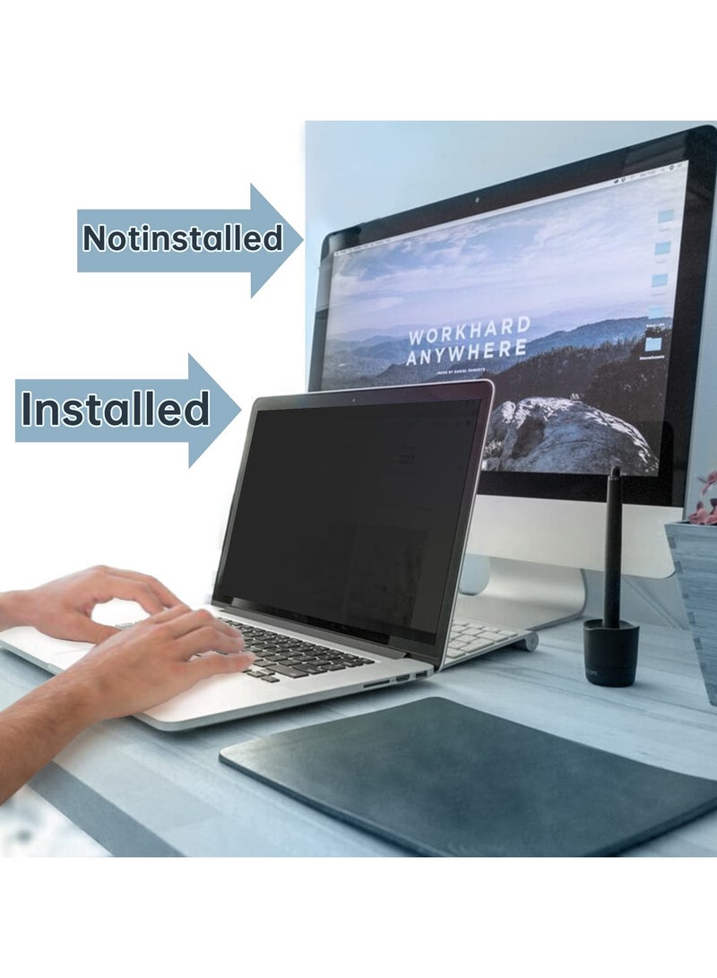 إيروريكس شاشة خصوصية للكمبيوتر المحمول مقاس 14 بوصة لأجهزة Hp/Dell/Acer/Lenovo/ThinkPad/Samsung/Asus/Sony، درع خصوصية للكمبيوتر المحمول مقاس 16:10 قابل للإزالة، مضاد لوهج الضوء الأزرق مقاس 14 بوصة، فلتر خصوصية للكمبيوتر المحمول  - Image 2
