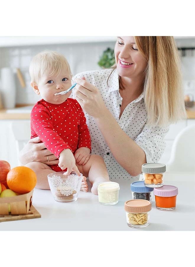 L&E HELEE 12 Pack Glass Baby Food Storage Containers - 4 Oz Baby Food Jars with Lids Baby Food Maker Microwave Dishwasher Freezer Safe 100% Leak Proof BPA Free Reusable (12, 4OZ)  - Image 2