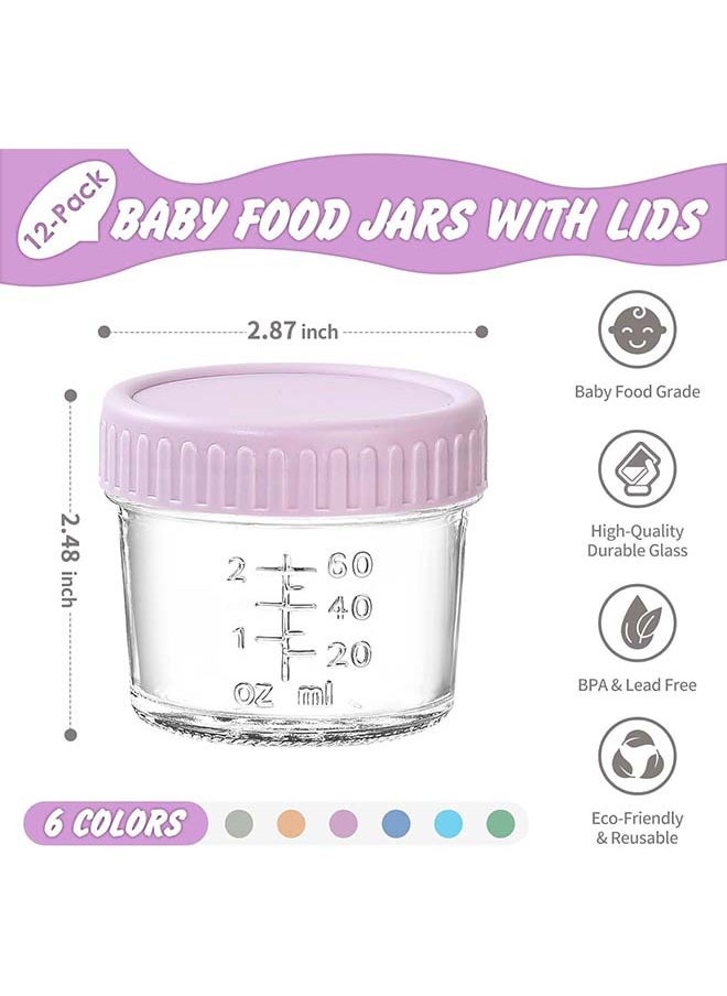 L&E HELEE 12 Pack Glass Baby Food Storage Containers - 4 Oz Baby Food Jars with Lids Baby Food Maker Microwave Dishwasher Freezer Safe 100% Leak Proof BPA Free Reusable (12, 4OZ)  - Image 3